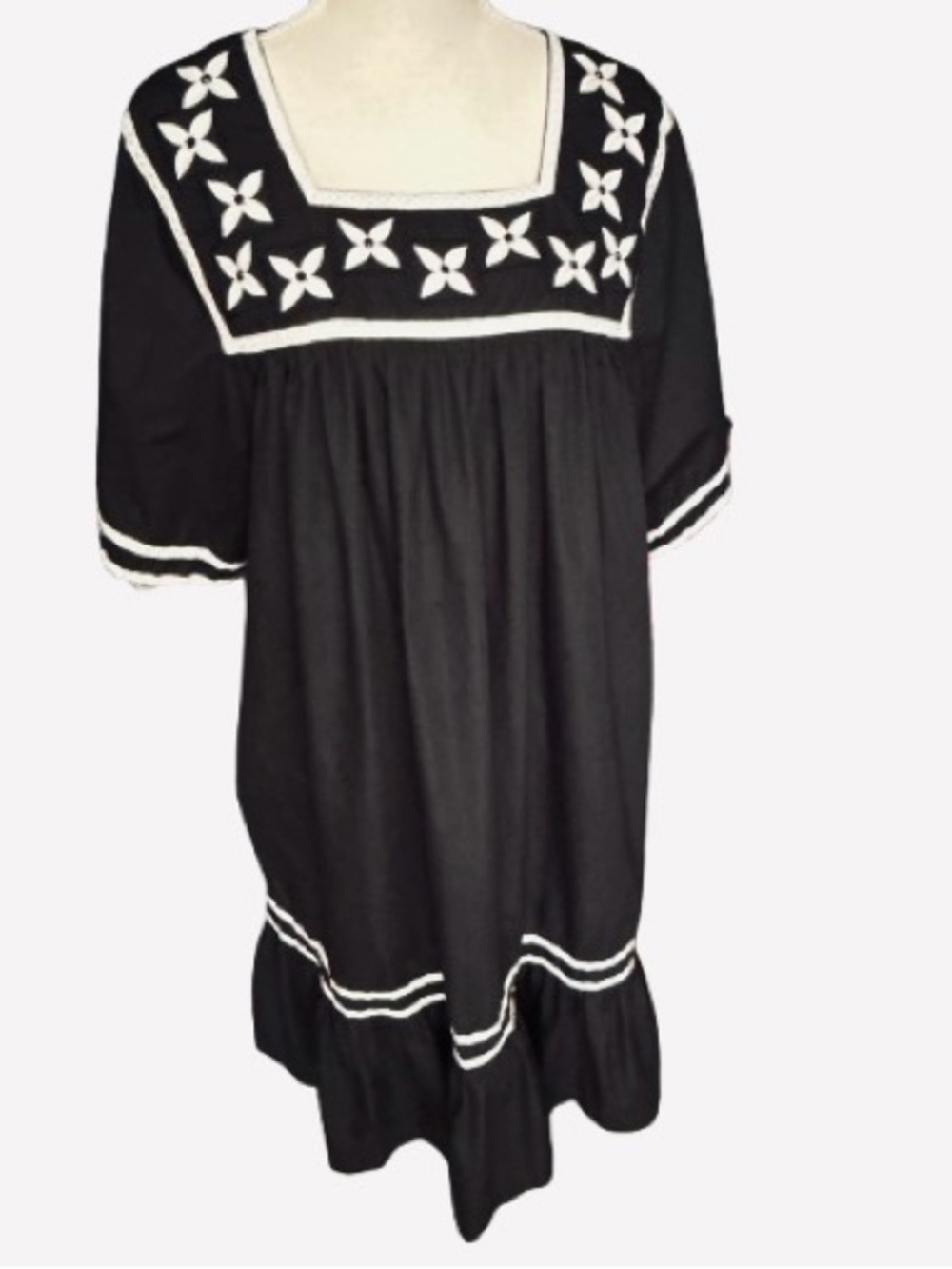 GO SOFTLY PATIO Large Mumu House Dress Loungewear Floral Headed Boho Cotton LG
